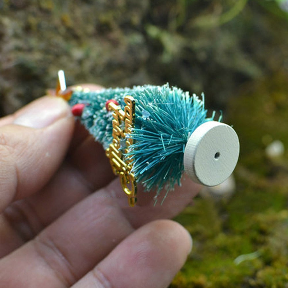 Mini Artificial Christmas Tree Party Ornaments Figurines Miniatures DIY Home Decorations Crafts Gift Small Pine Trees 3*6.5cm