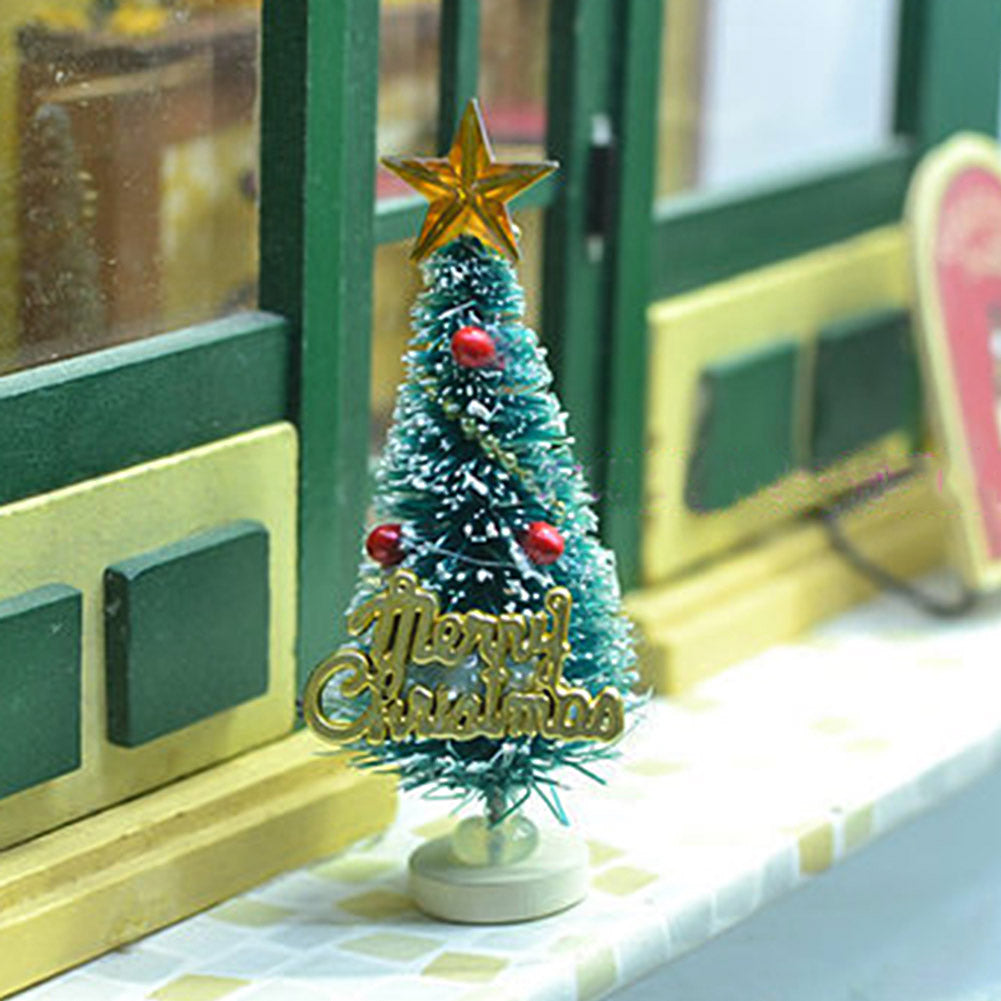 Mini Artificial Christmas Tree Party Ornaments Figurines Miniatures DIY Home Decorations Crafts Gift Small Pine Trees 3*6.5cm