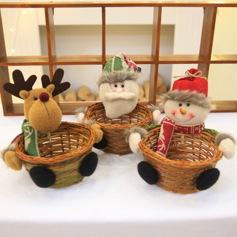 Christmas Candy Storage Basket Decoration Santa Claus Storage Basket Gift christmas decorations for home