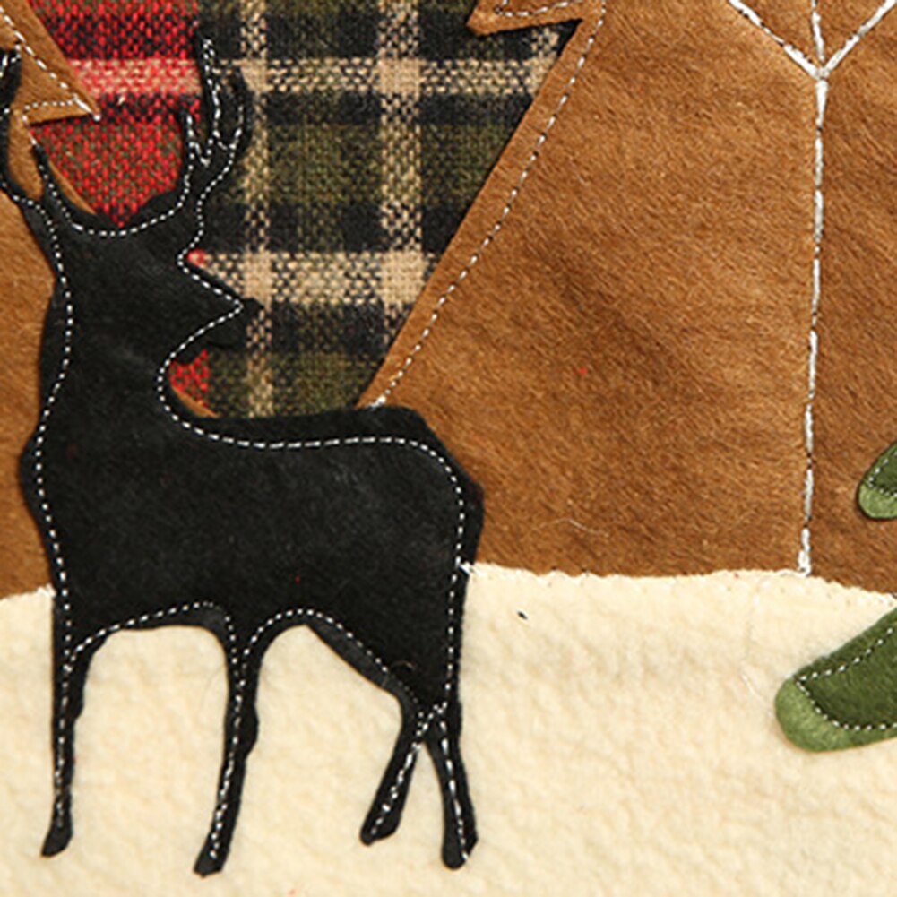 Christmas Tree Elk Printed Lattice Tablecloth Table Mat Cover Festival Decor tree and elk make your Christmas partys full loves