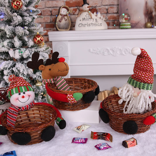 Christmas Candy Storage Basket Decoration Santa Claus Storage Basket Gift christmas decorations for home