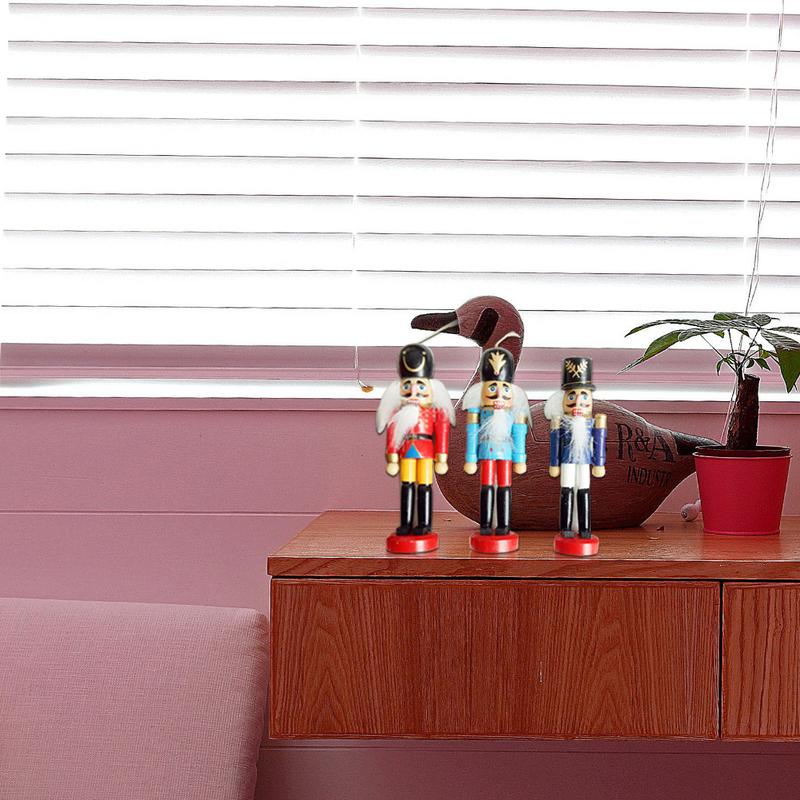 6-piece Decorative Pendant Props Christmas Tree Hanging Decorations Nutcracker Shape Wooden Soldier Puppet 9CM Tin Toy Supplies