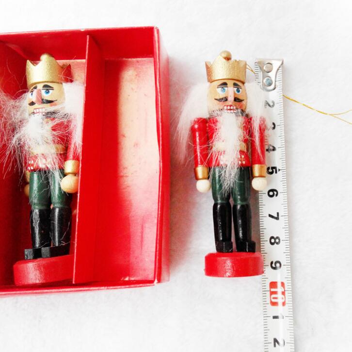 6-piece Decorative Pendant Props Christmas Tree Hanging Decorations Nutcracker Shape Wooden Soldier Puppet 9CM Tin Toy Supplies