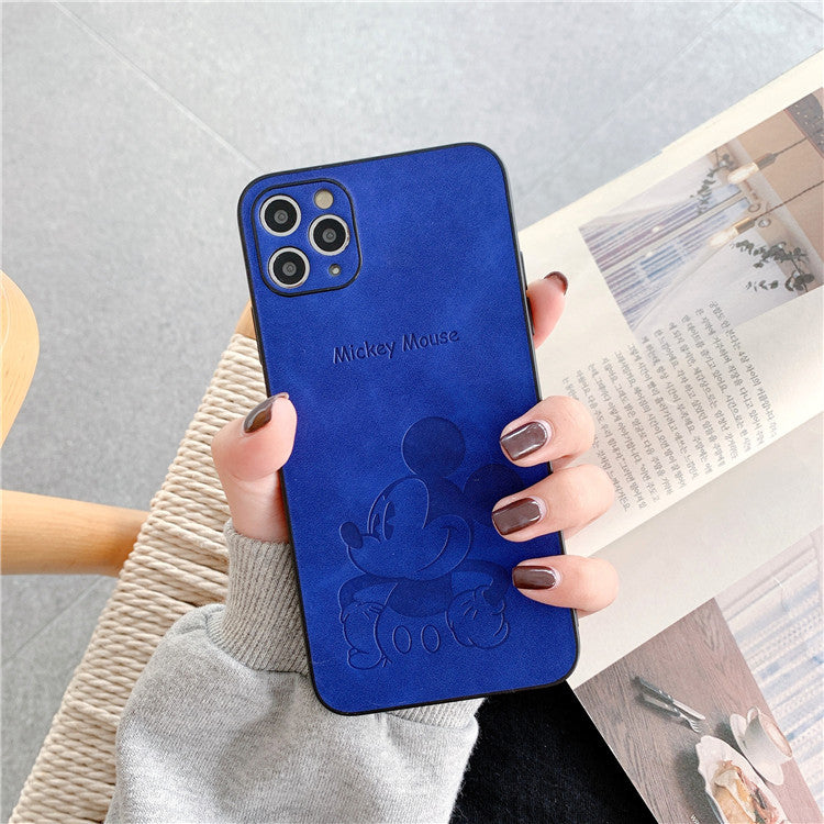 Cartoon sticker for iPhone12/11promax mobile phone shell pressed leather Mickey Apple soft case