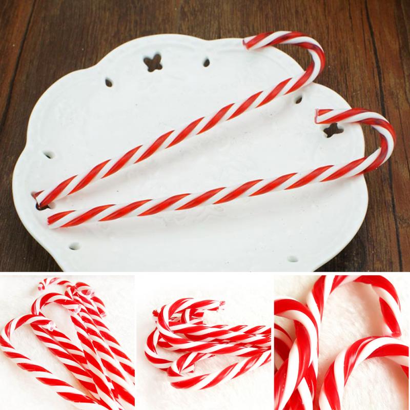 12Pcs Plastic Candy Cane Ornaments Christmas Tree Hanging Decorations For Festival Party Xmas