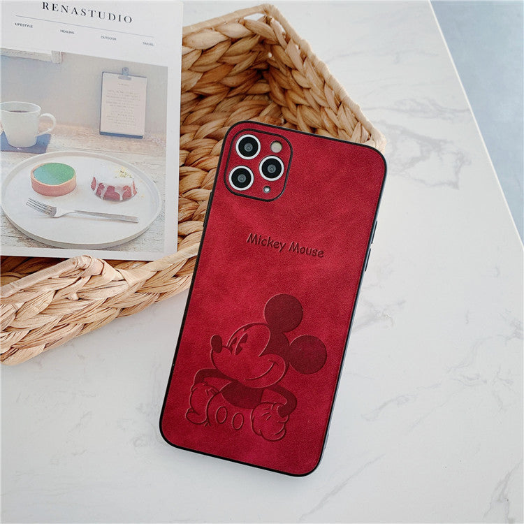 Cartoon sticker for iPhone12/11promax mobile phone shell pressed leather Mickey Apple soft case