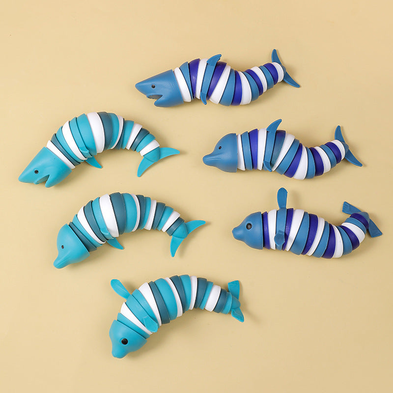 Ocean Shark Dolphin Decompression Fun Toys For Children Educational Science Hairy Slug
