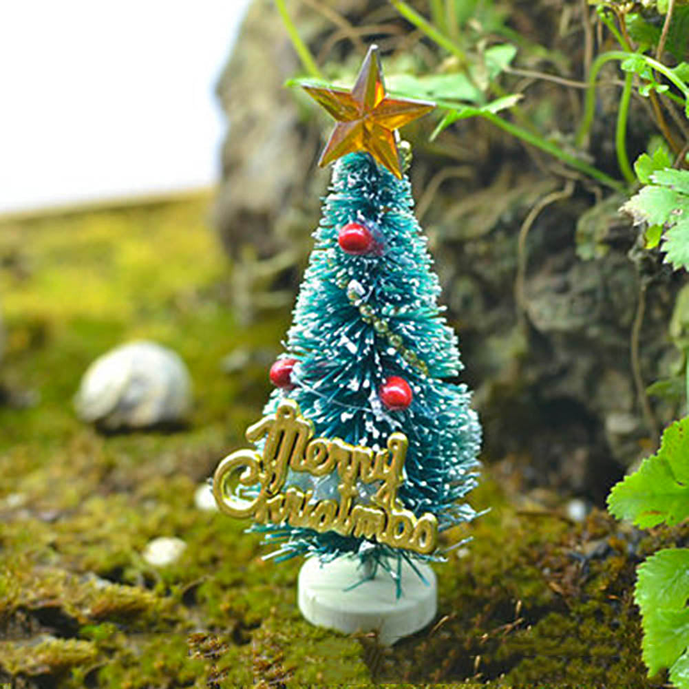 Mini Artificial Christmas Tree Party Ornaments Figurines Miniatures DIY Home Decorations Crafts Gift Small Pine Trees 3*6.5cm