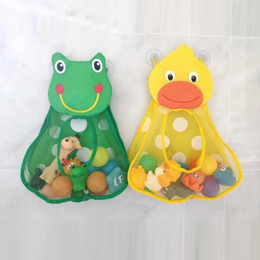 Baby Shower Bath Toys Duck Little Frog Rabbit Baby Kid Toy Storage Mesh with Strong Suction Cups Toy Bag Net Bathroom Organizer