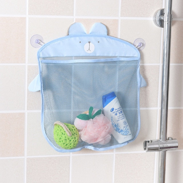 Baby Shower Bath Toys Duck Little Frog Rabbit Baby Kid Toy Storage Mesh with Strong Suction Cups Toy Bag Net Bathroom Organizer